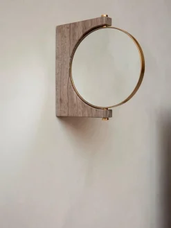 Espejos De Maquillaje|Jarrones>Audo Copenhagen Espejo tocador redondo de mármol de pared Pepe Mármol greige, latón