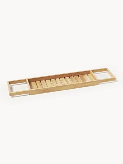 Accesorios De Baño|Jarrones>Westwing Collection Estante de bañera de bambú Kit Beige