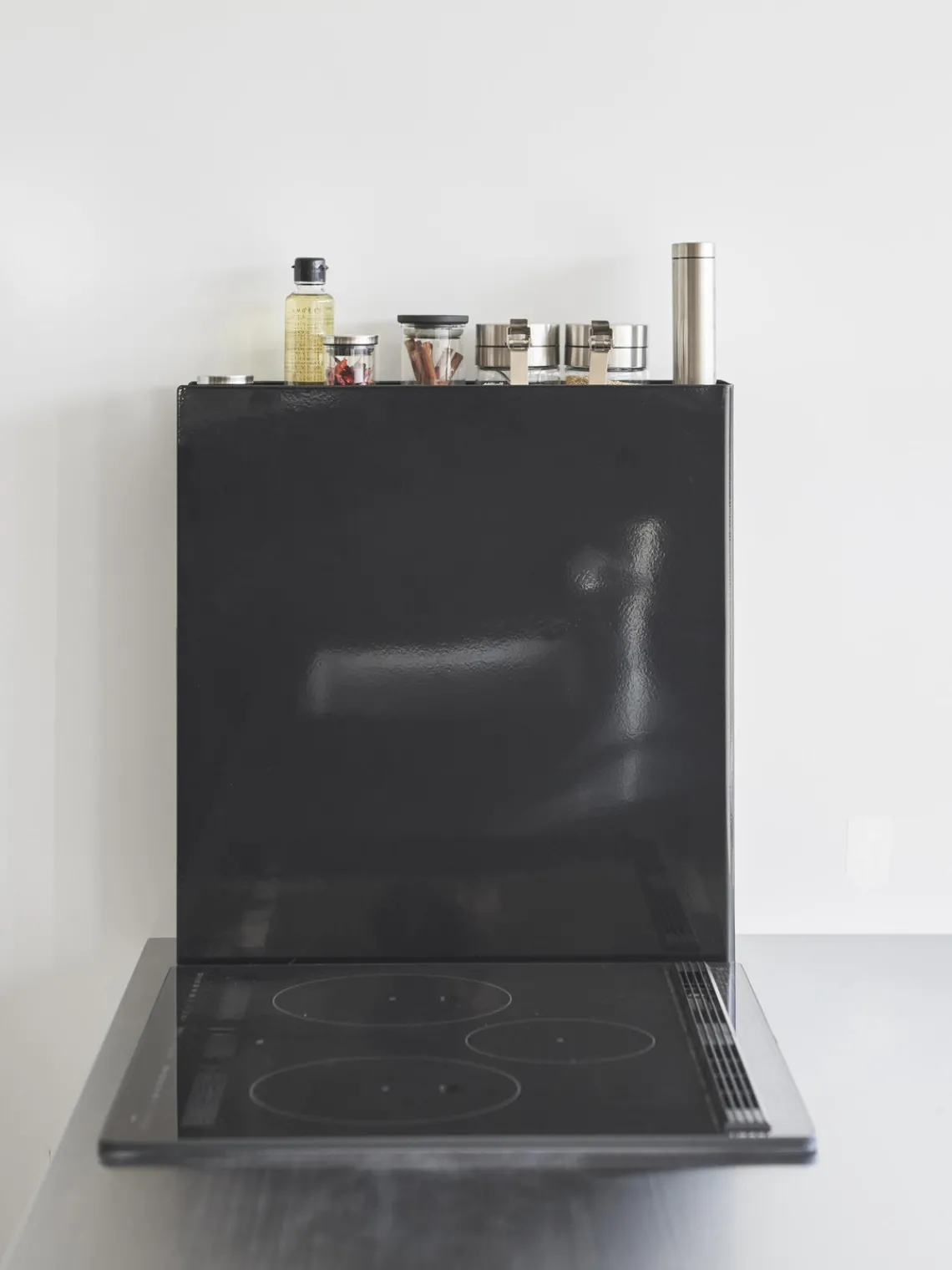 Almacenaje De Cocina>Yamazaki Estante de cocina extraíble de metal Tower Negro brillante