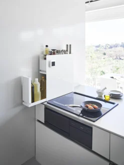 Almacenaje De Cocina>Yamazaki Estante de cocina extraíble de metal Tower Blanco brillante