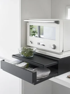 Almacenaje De Cocina>Yamazaki Estante de cocina extraíble con bandeja Tower Negro