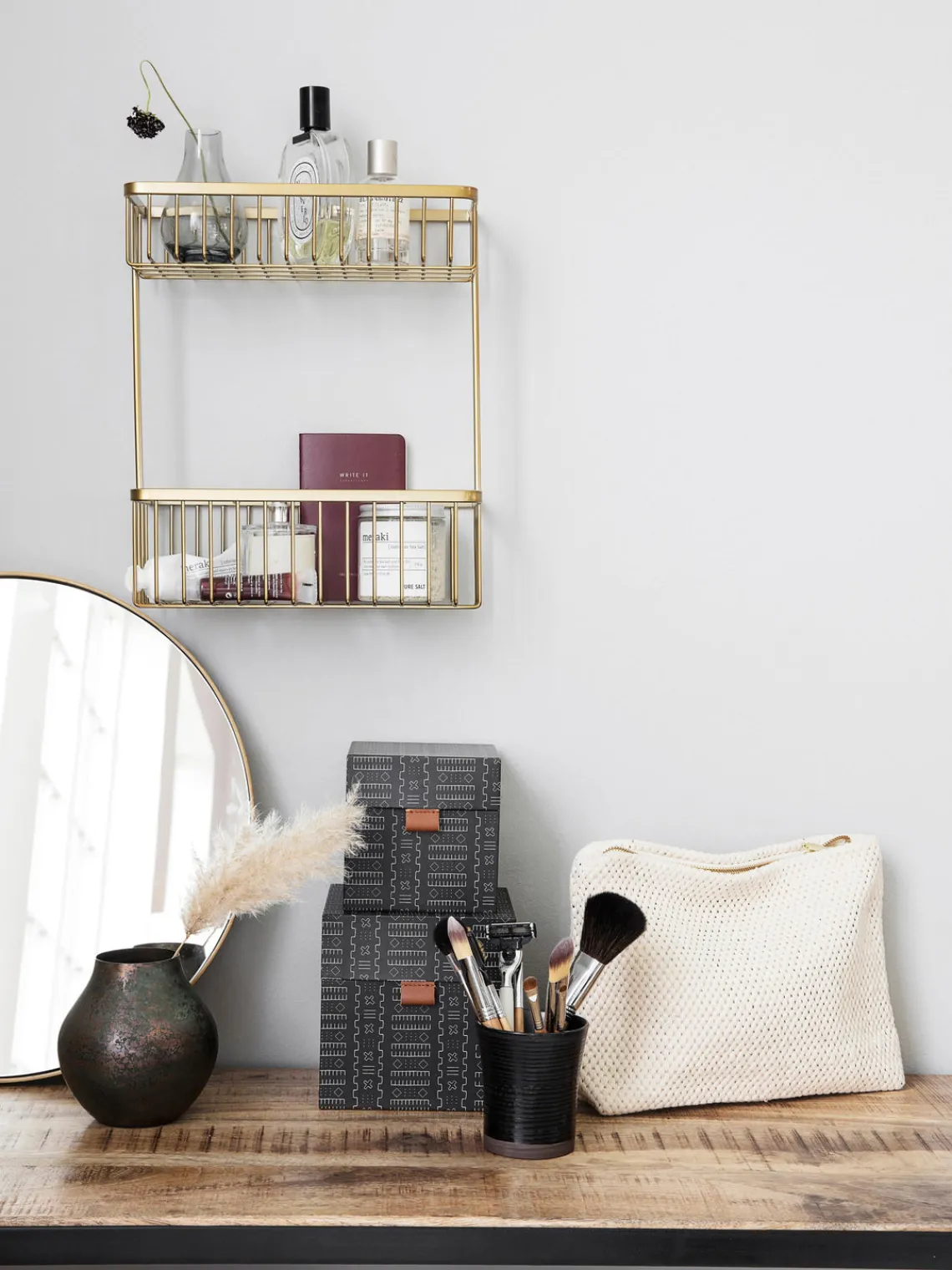 Accesorios De Baño|Estanterías De Baño>House Doctor Estante de pared de baño de acero inoxidable Bath Dorado