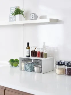 Almacenaje De Cocina></noscript>Yamazaki Estante organizador de cocina Tower Blanco mate