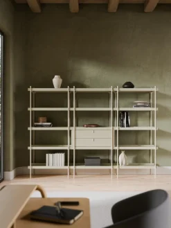 Librerías|Estanterías>Westwing Collection Estantería alta con cajones Rio Beige