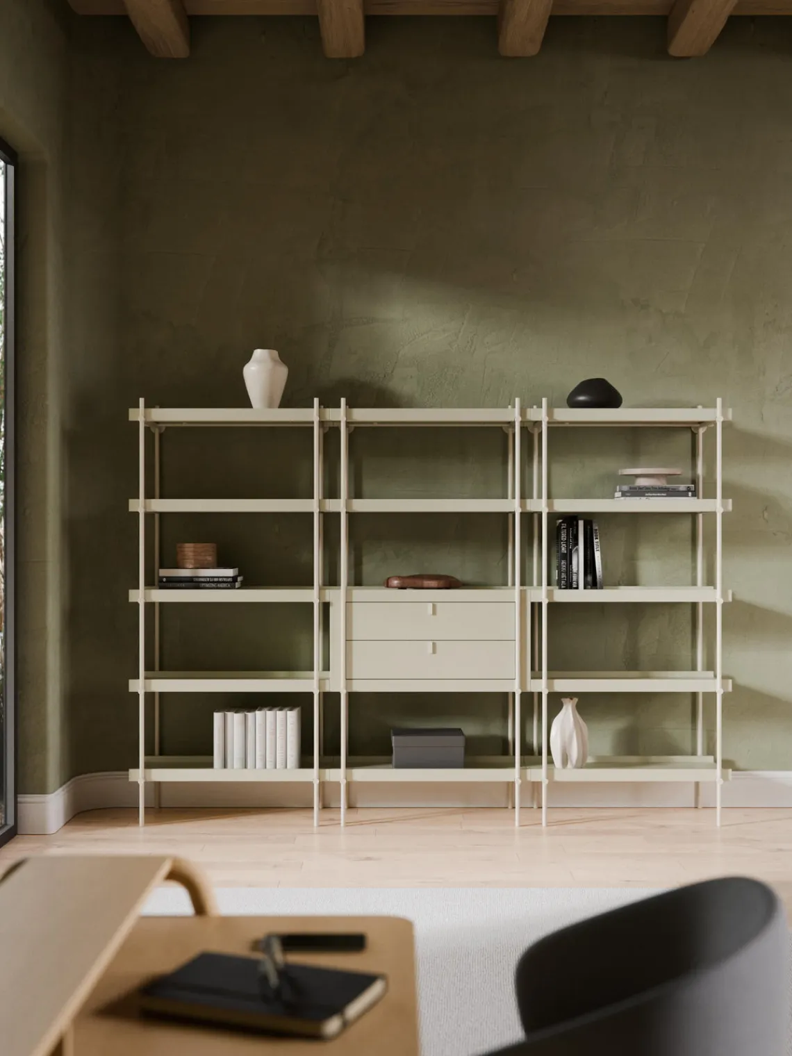 Librerías|Estanterías>Westwing Collection Estantería alta con cajones Rio Beige