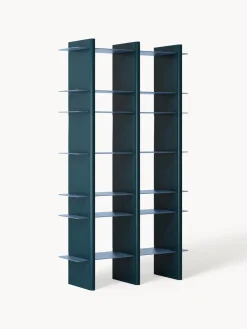 Librerías|Estanterías De Oficina>Westwing Collection Estantería alta con elementos de metal Rami Azul, azul petróleo