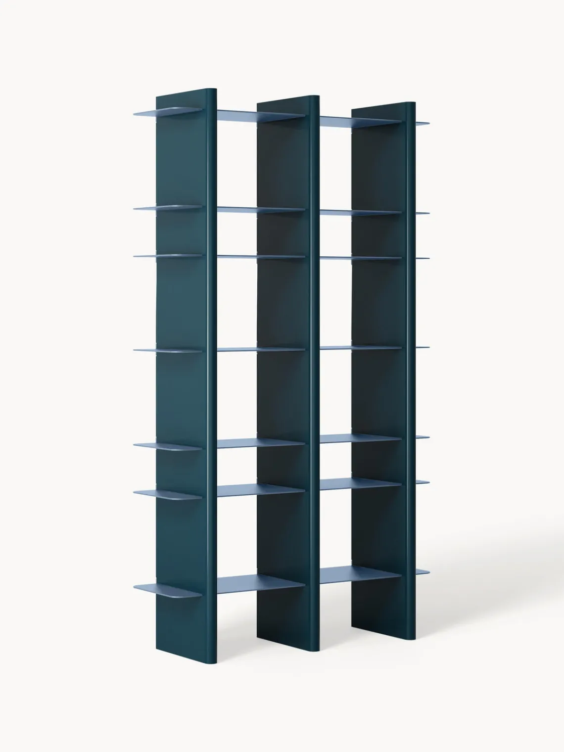 Librerías|Estanterías De Oficina>Westwing Collection Estantería alta con elementos de metal Rami Azul, azul petróleo