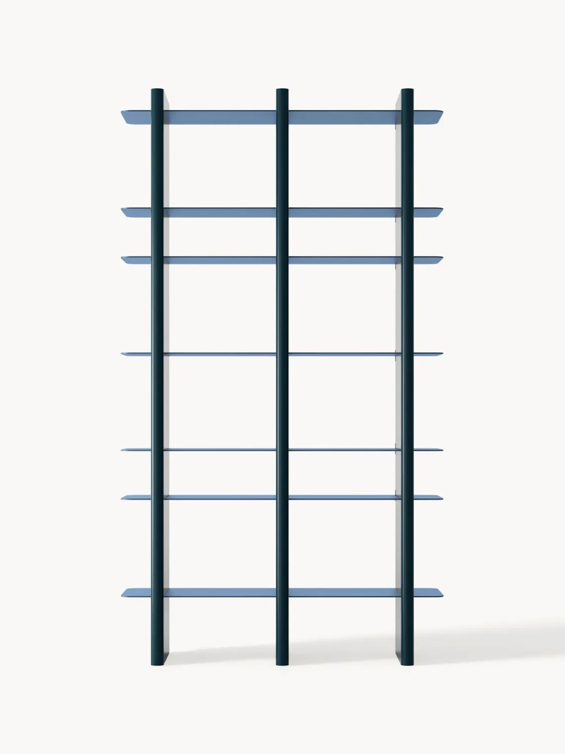 Librerías|Estanterías De Oficina>Westwing Collection Estantería alta con elementos de metal Rami Azul, azul petróleo