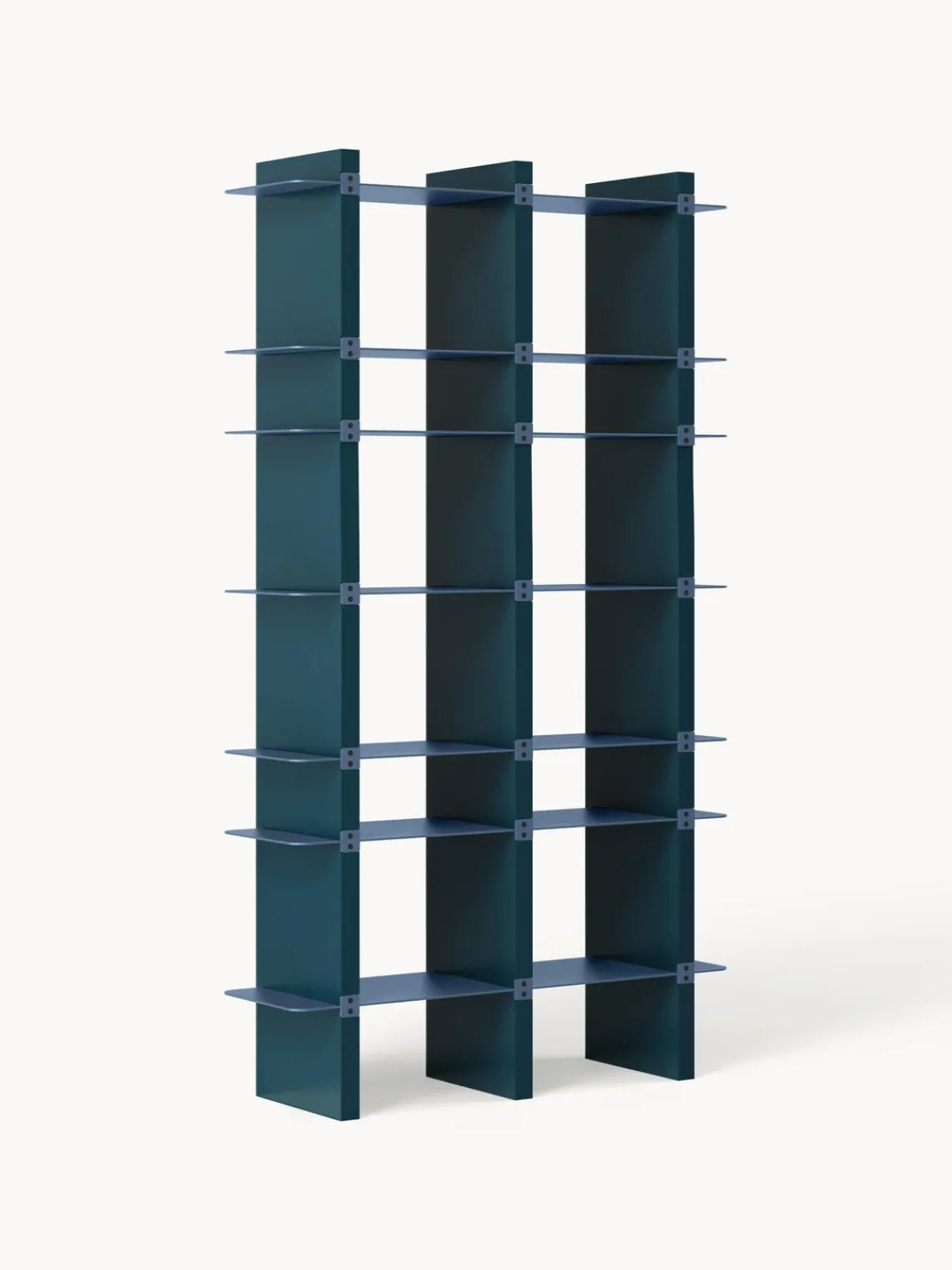 Librerías|Estanterías De Oficina>Westwing Collection Estantería alta con elementos de metal Rami Azul, azul petróleo