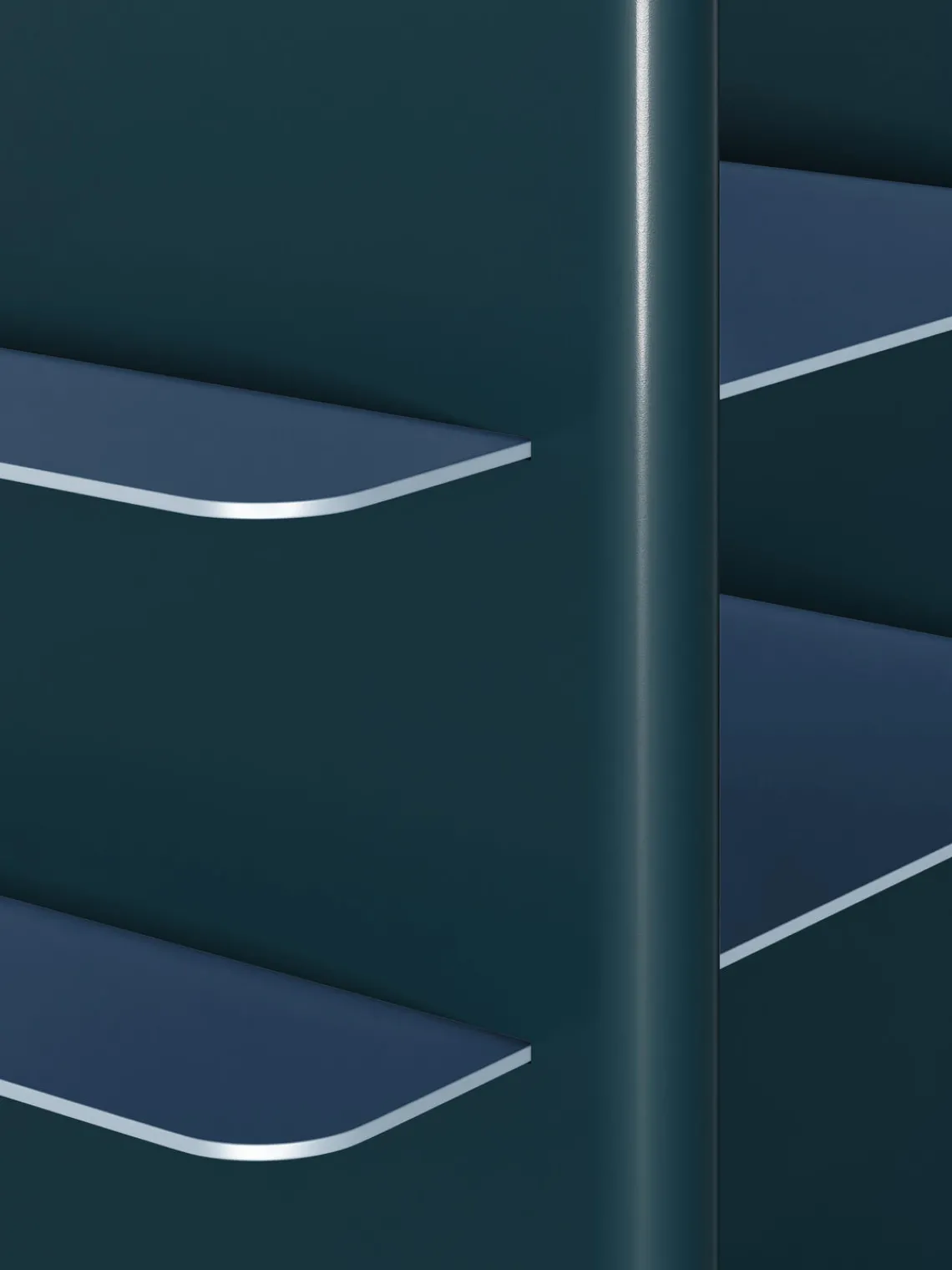 Librerías|Estanterías De Oficina>Westwing Collection Estantería alta con elementos de metal Rami Azul, azul petróleo