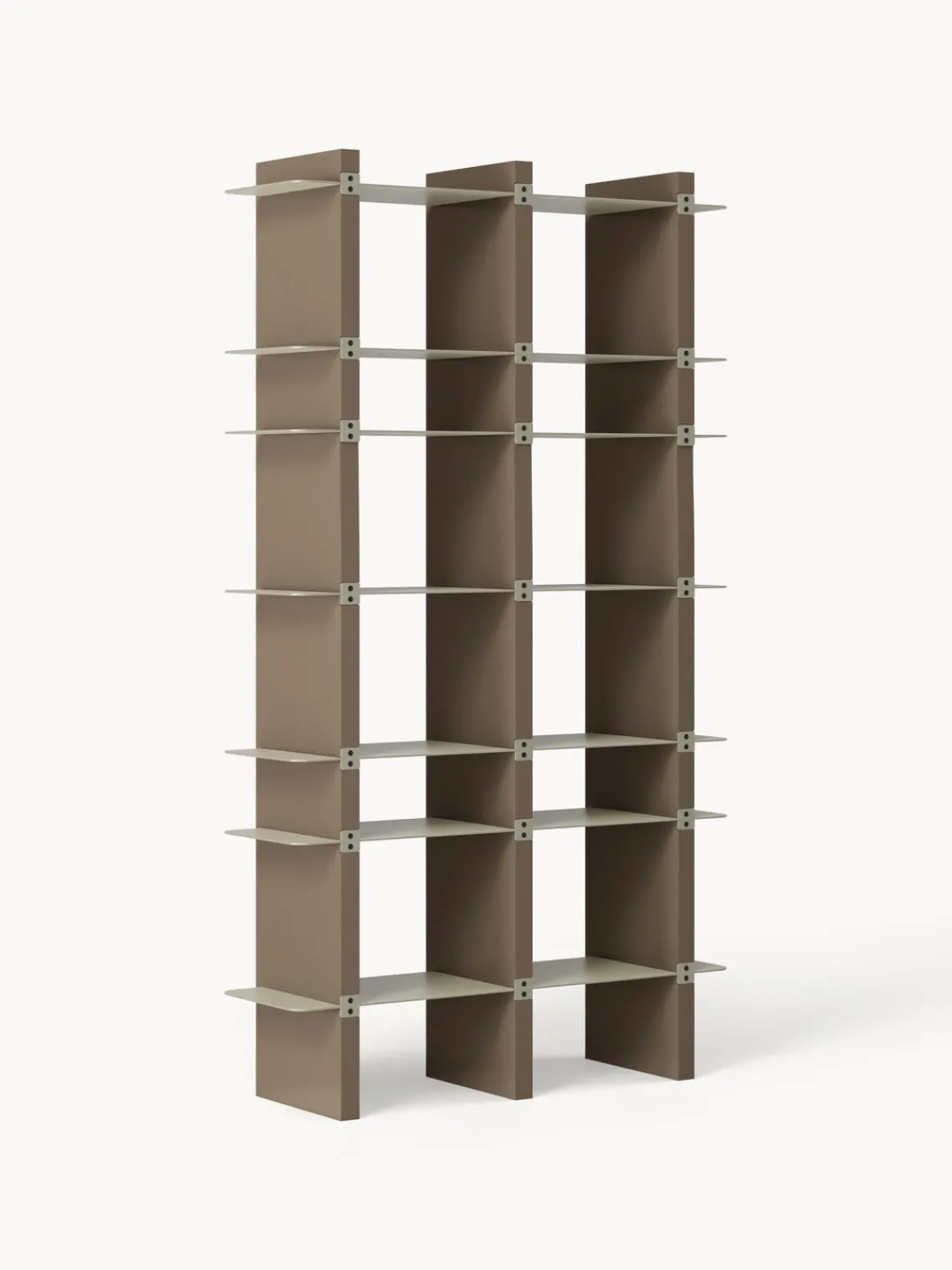 Librerías|Estanterías De Oficina>Westwing Collection Estantería alta con elementos de metal Rami Beige claro, greige