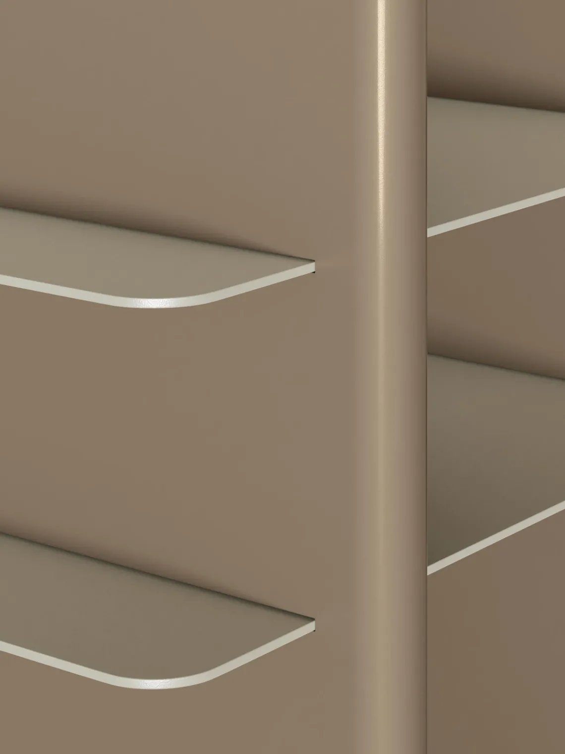 Librerías|Estanterías De Oficina>Westwing Collection Estantería alta con elementos de metal Rami Beige claro, greige