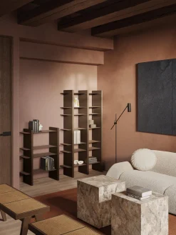 Librerías|Estanterías De Oficina>Westwing Collection Estantería alta con elementos de metal Rami Marrón claro, marrón