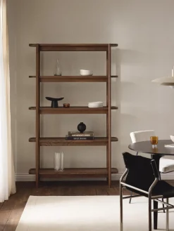 Librerías|Estanterías De Oficina>Westwing Collection Estantería alta de madera Libby Madera de roble oscura