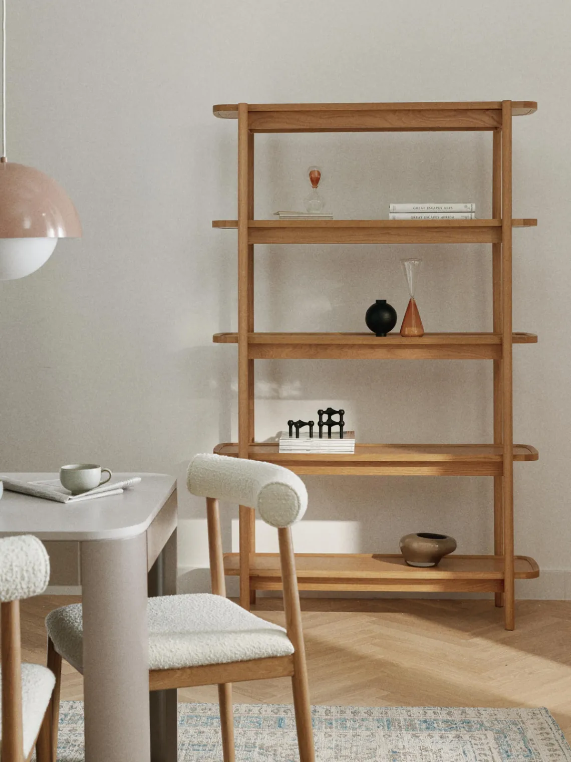 Librerías|Estanterías De Oficina>Westwing Collection Estantería alta de madera Libby Madera clara