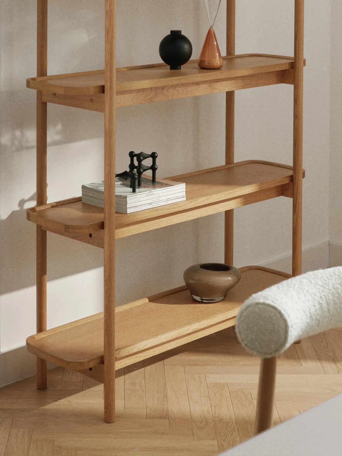 Librerías|Estanterías De Oficina>Westwing Collection Estantería alta de madera Libby Madera clara