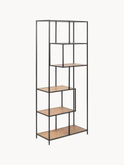 Librerías|Estanterías De Oficina> Estantería alta Seaford Beige en aspecto madera, negro