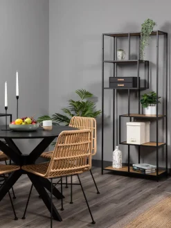 Librerías|Estanterías De Oficina> Estantería alta Seaford Beige en aspecto madera, negro