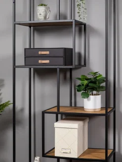 Librerías|Estanterías De Oficina></noscript> Estantería alta Seaford Beige en aspecto madera, negro