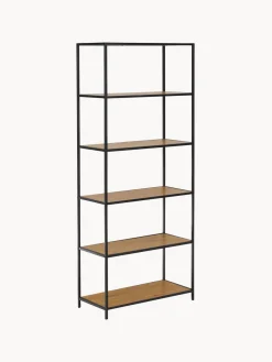 Librerías|Estanterías De Oficina> Estantería alta Seaford Beige en aspecto madera, negro