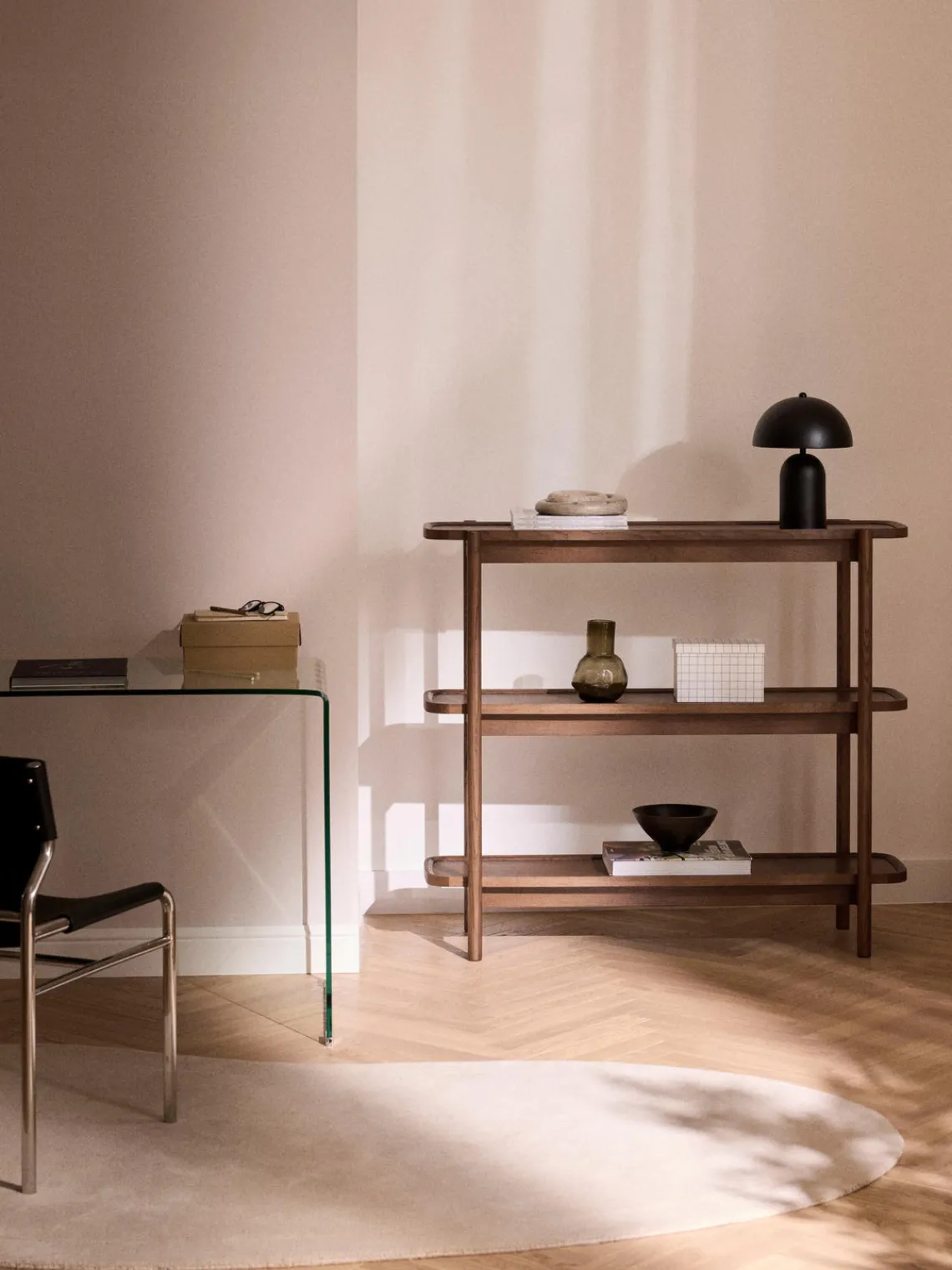 Librerías|Estanterías>Westwing Collection Estantería baja de madera Libby Madera de roble