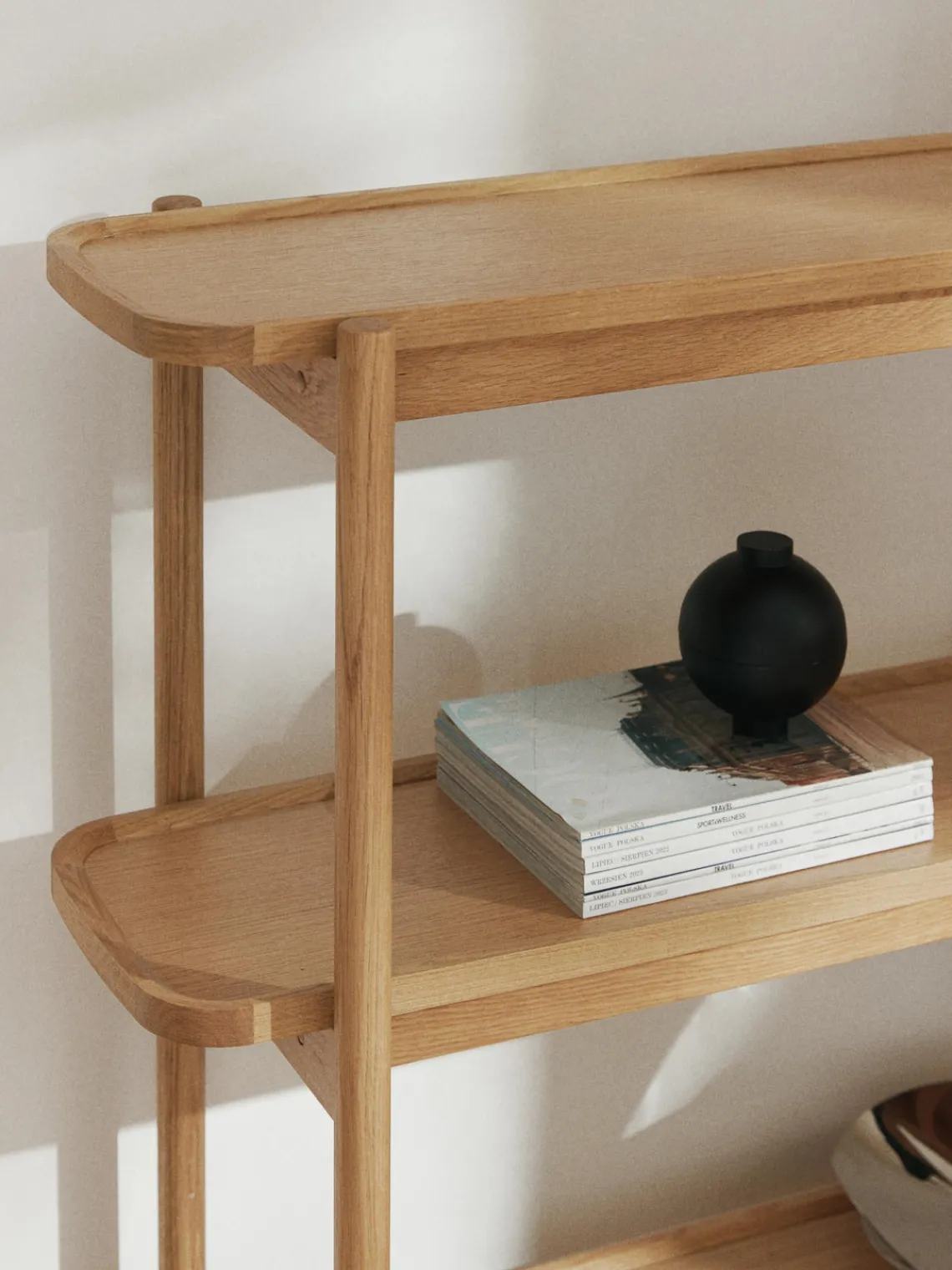 Librerías|Estanterías>Westwing Collection Estantería baja de madera Libby Madera de roble