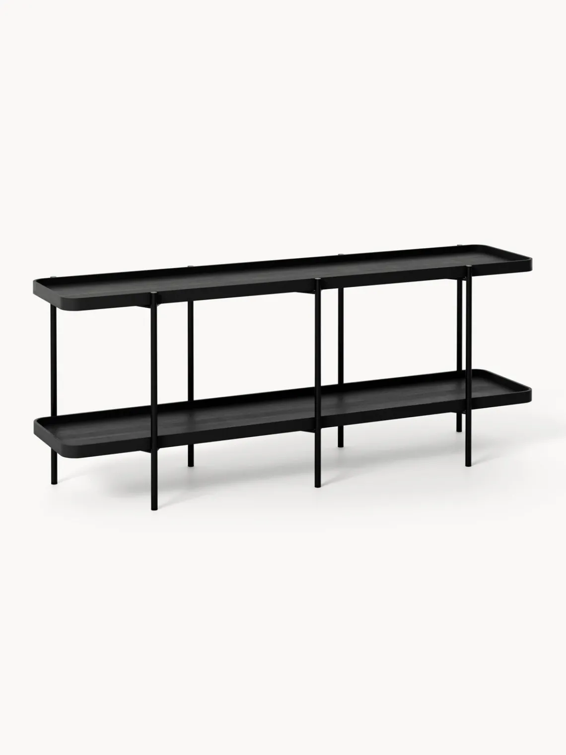 Librerías|Estanterías>Westwing Collection Estantería baja de madera Renee Negro