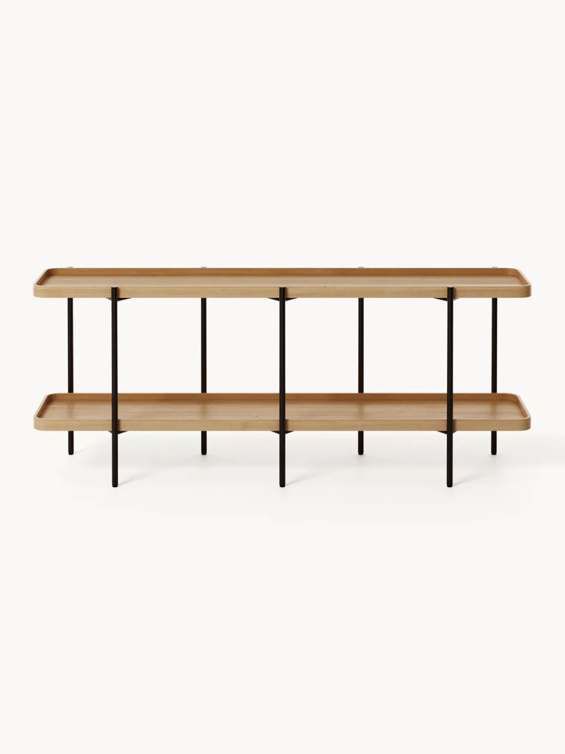 Librerías|Estanterías>Westwing Collection Estantería baja de madera Renee Madera de fresno, negro