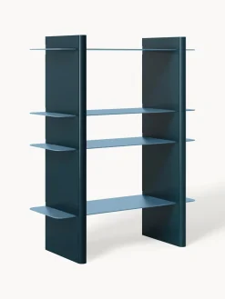 Librerías|Estanterías De Oficina>Westwing Collection Estantería con elementos de metal Rami Azul, azul petróleo