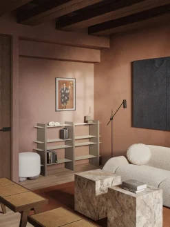 Librerías|Estanterías De Oficina>Westwing Collection Estantería con elementos de metal Rami Beige claro, greige