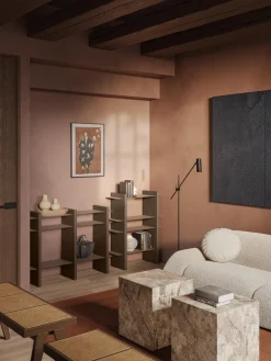 Librerías|Estanterías>Westwing Collection Estantería con elementos de metal Rami Marrón claro, marrón