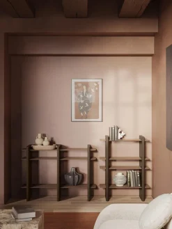 Librerías|Estanterías></noscript>Westwing Collection Estantería con elementos de metal Rami Marrón claro, marrón