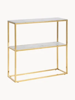 Discount Estantería con estantes de vidrio en look mármol Aruba Librerías|Estanterías