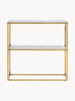 Discount Estantería con estantes de vidrio en look mármol Aruba Librerías|Estanterías