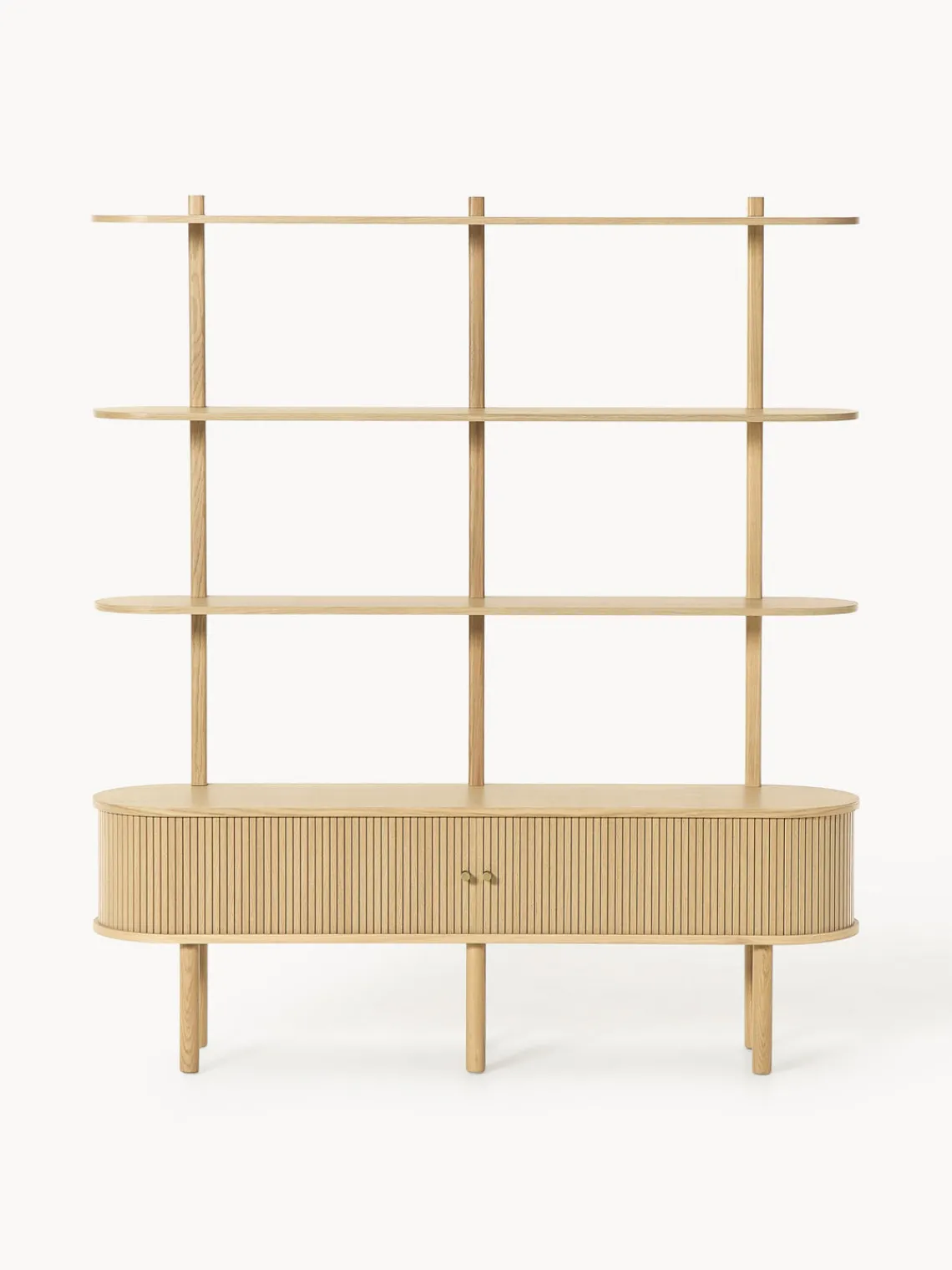 Librerías|Estanterías>Westwing Collection Estantería con frente acanalado Calary Madera de roble