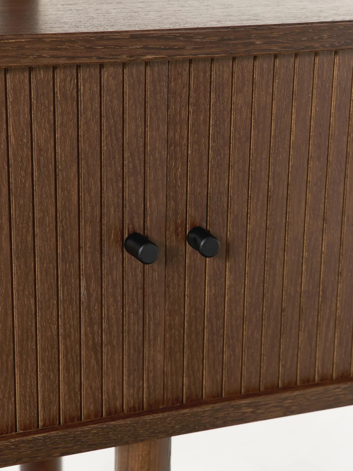 Librerías|Estanterías>Westwing Collection Estantería con frente acanalado Calary Madera de roble lacada en marrón oscuro