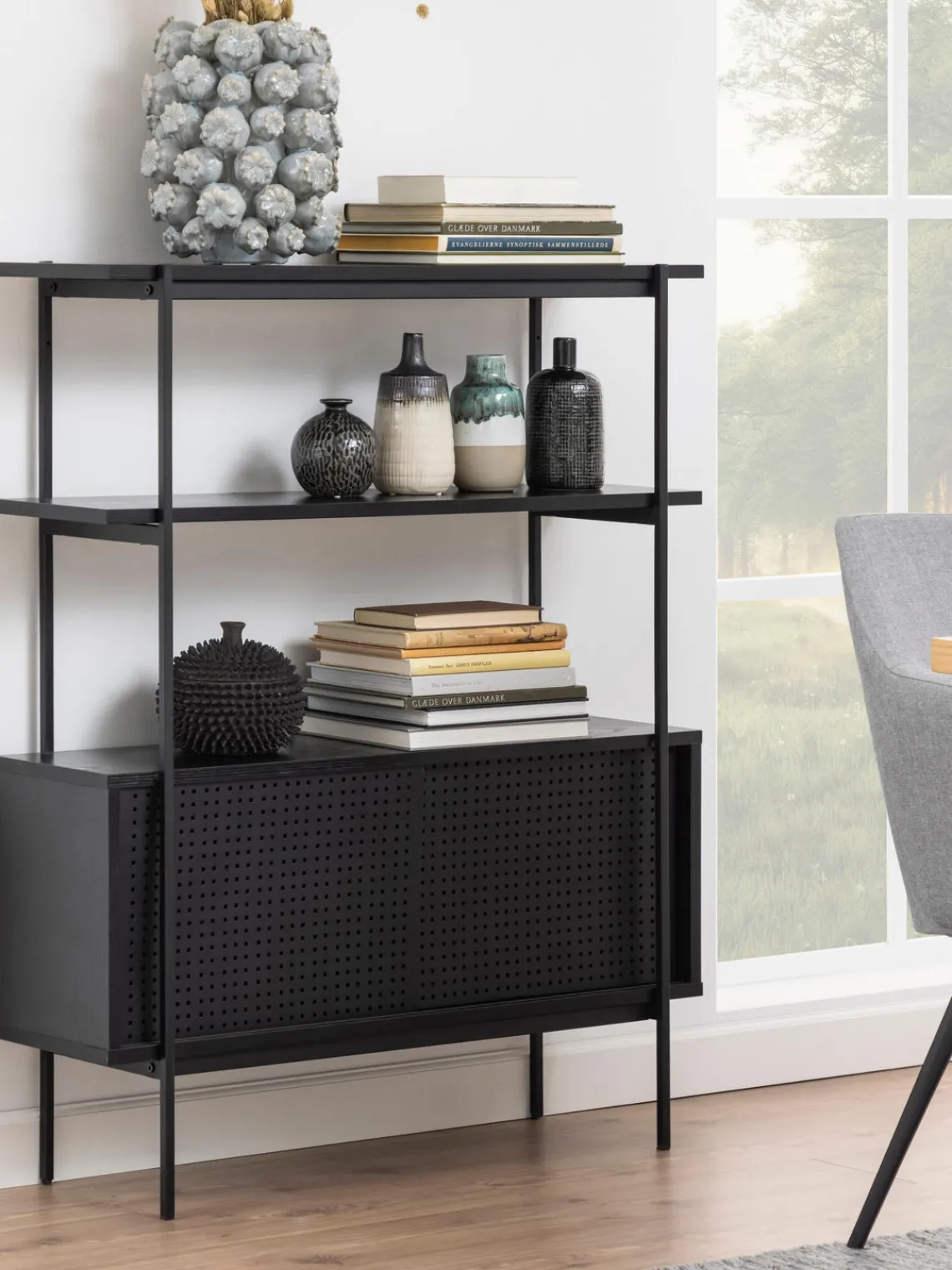 Librerías|Estanterías> Estantería con puertas correderas Angus