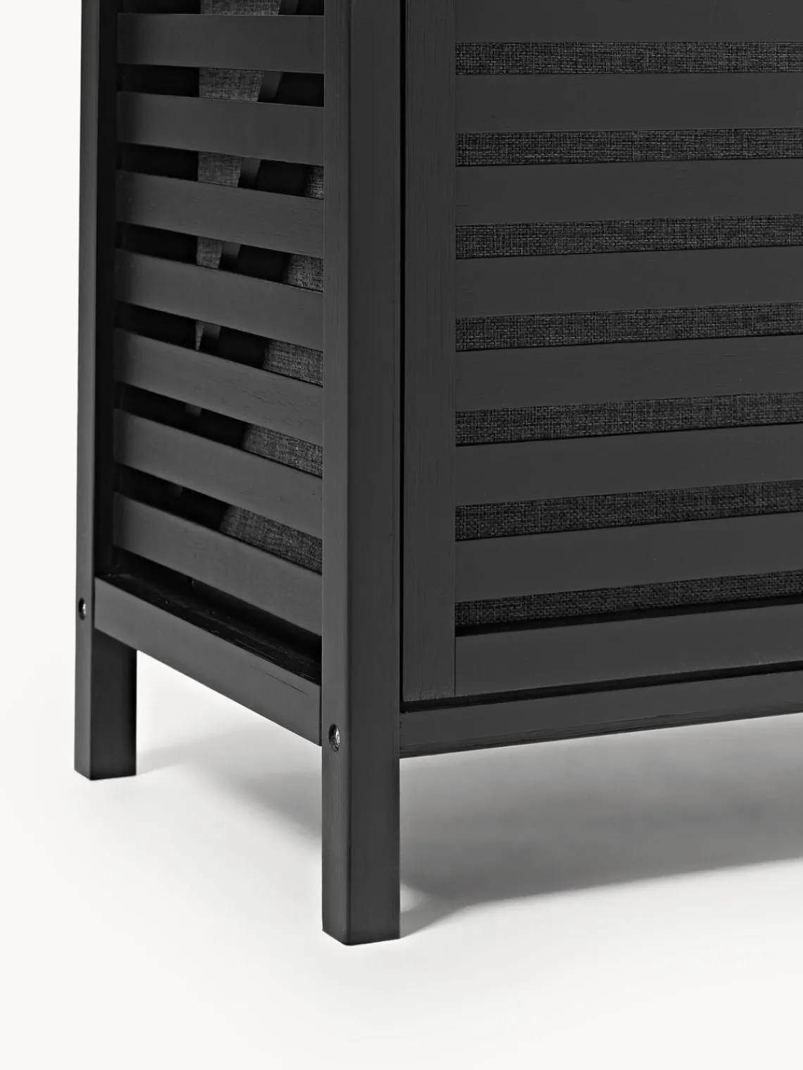 Armarios De Baño|Estanterías De Baño>Westwing Collection Estantería de baño de bambú con cestos de ropa Kit Negro