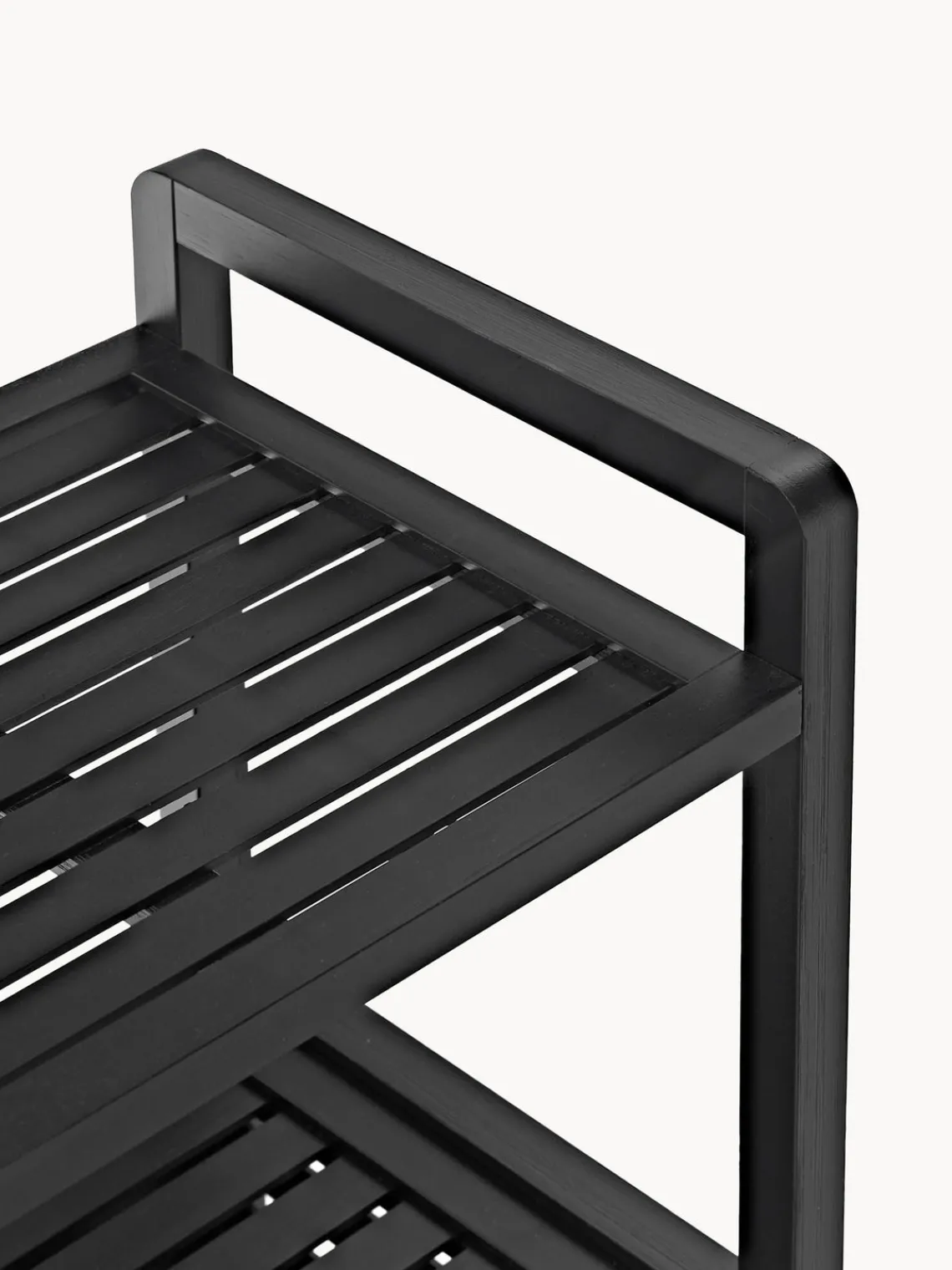 Armarios De Baño|Estanterías De Baño>Westwing Collection Estantería de baño de bambú con cestos de ropa Kit Negro