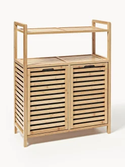 Armarios De Baño|Estanterías De Baño>Westwing Collection Estantería de baño de con cestos de ropa Kit Bambú