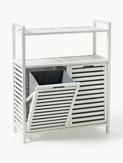 Outlet Estantería de baño de bambú con cestas de lavandería Armarios De Baño|Armarios De Baño