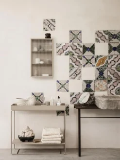 Armarios De Baño|Estanterías De Baño>Ferm Living Estantería de baño de pared Haze Transparente, beige claro