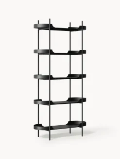 Librerías|Estanterías>Westwing Collection Estantería de metal alta Taru Negro mate