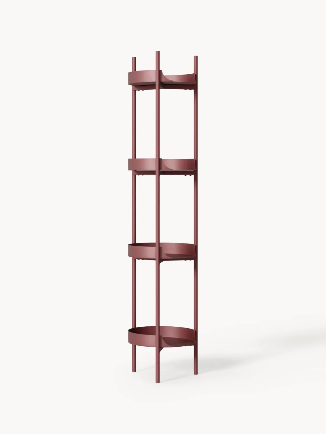 Librerías|Estanterías>Westwing Collection Estantería de metal estrecha Taru Rojo vino mate