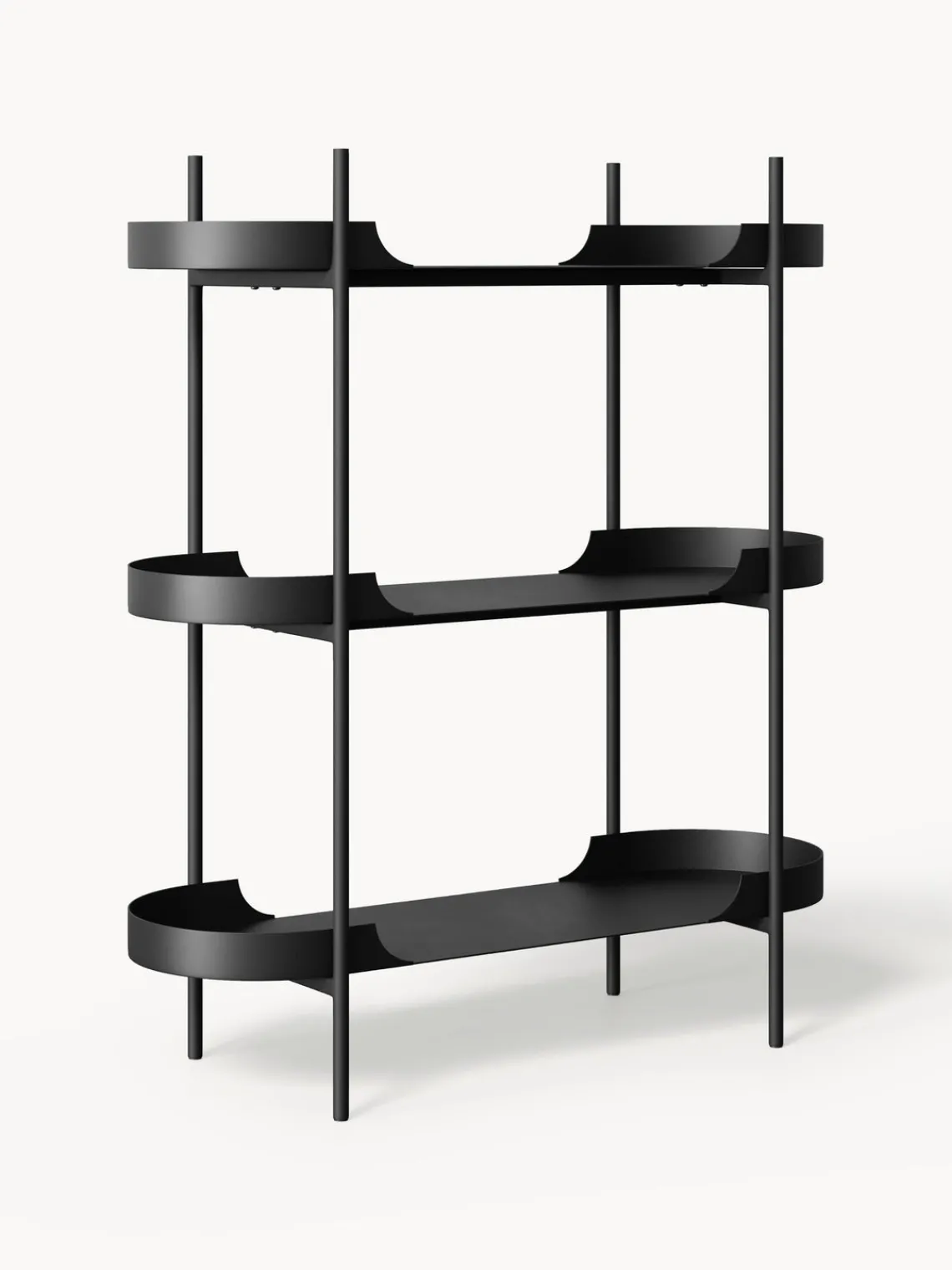 Librerías|Estanterías>Westwing Collection Estantería de metal Taru Negro mate