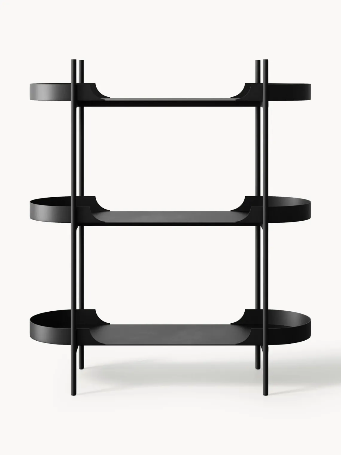 Librerías|Estanterías>Westwing Collection Estantería de metal Taru Negro mate