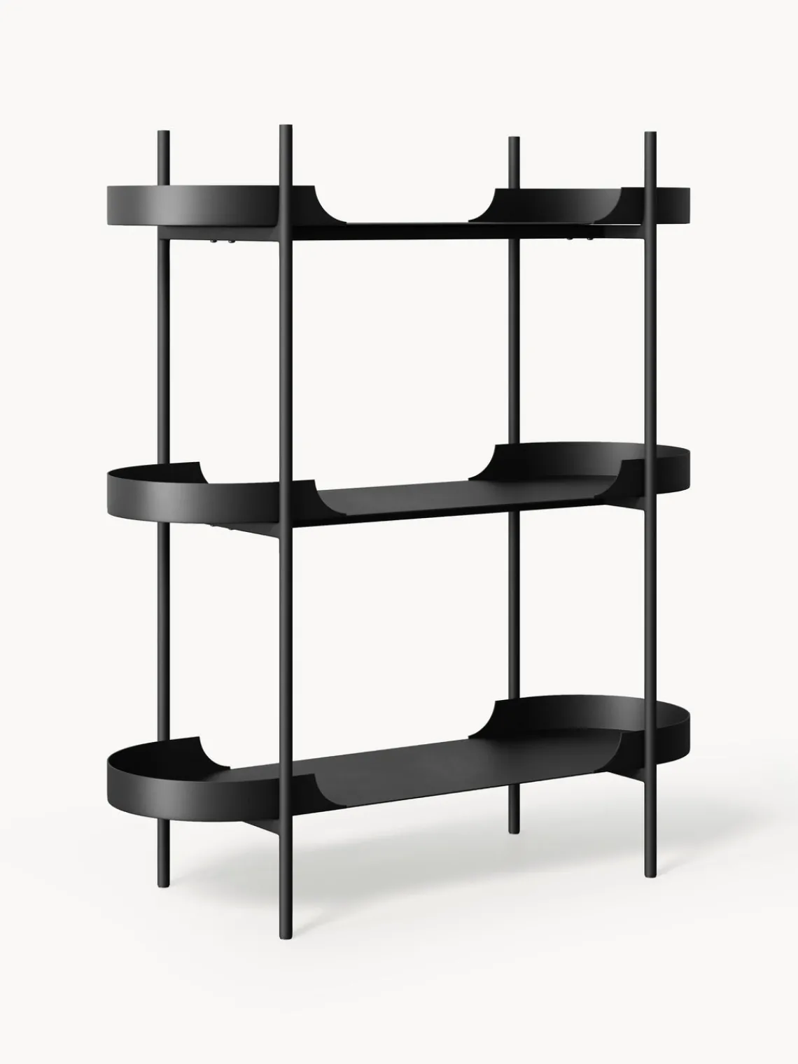 Librerías|Estanterías>Westwing Collection Estantería de metal Taru Negro mate