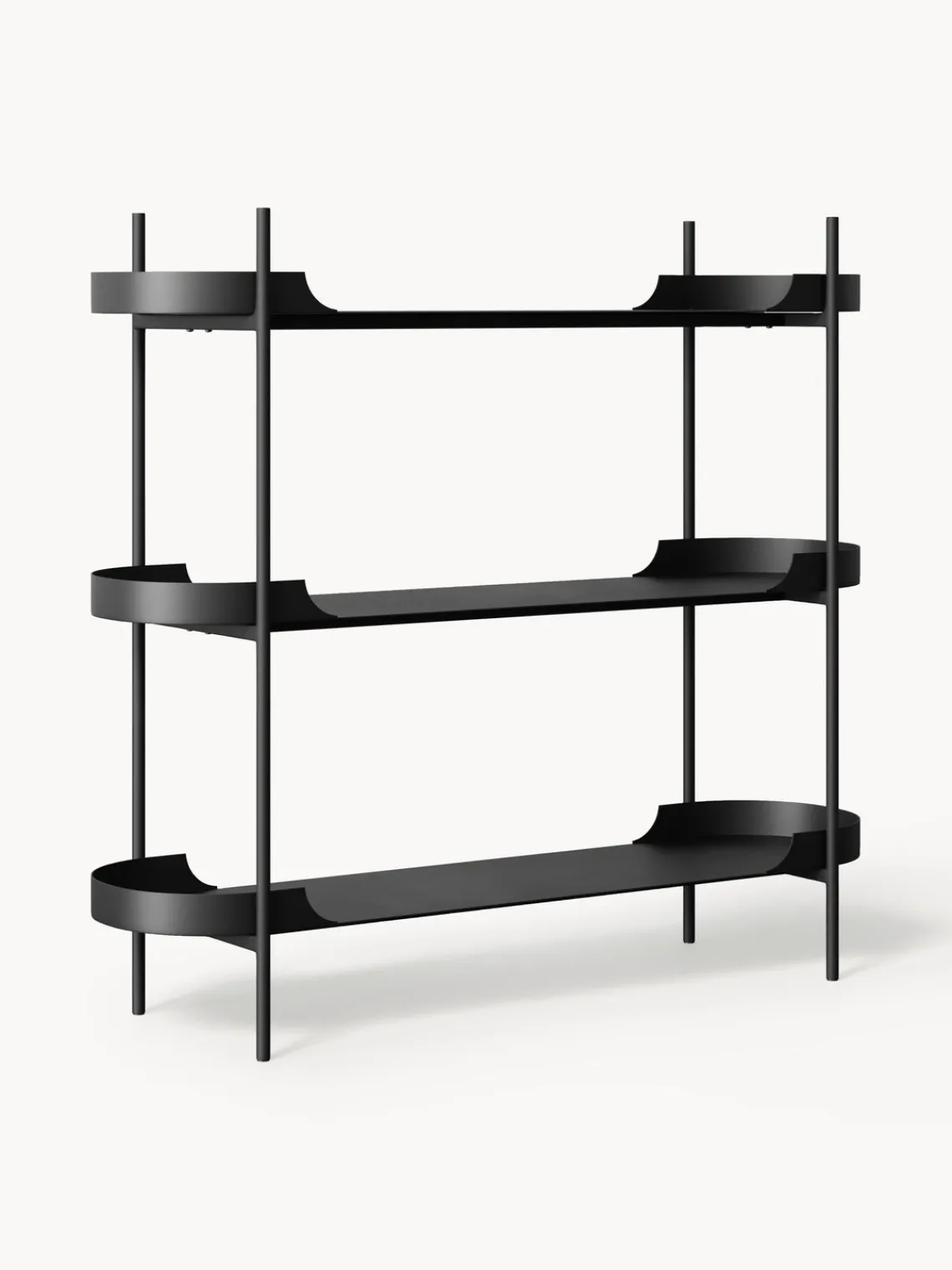 Librerías|Estanterías>Westwing Collection Estantería de metal Taru Negro mate