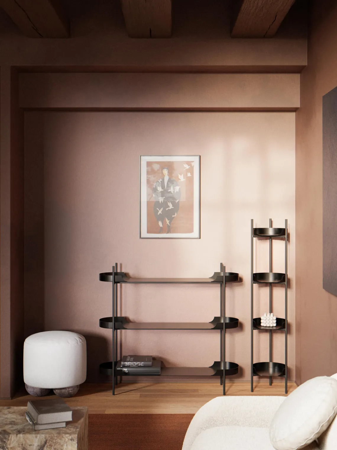 Librerías|Estanterías>Westwing Collection Estantería de metal Taru Negro mate