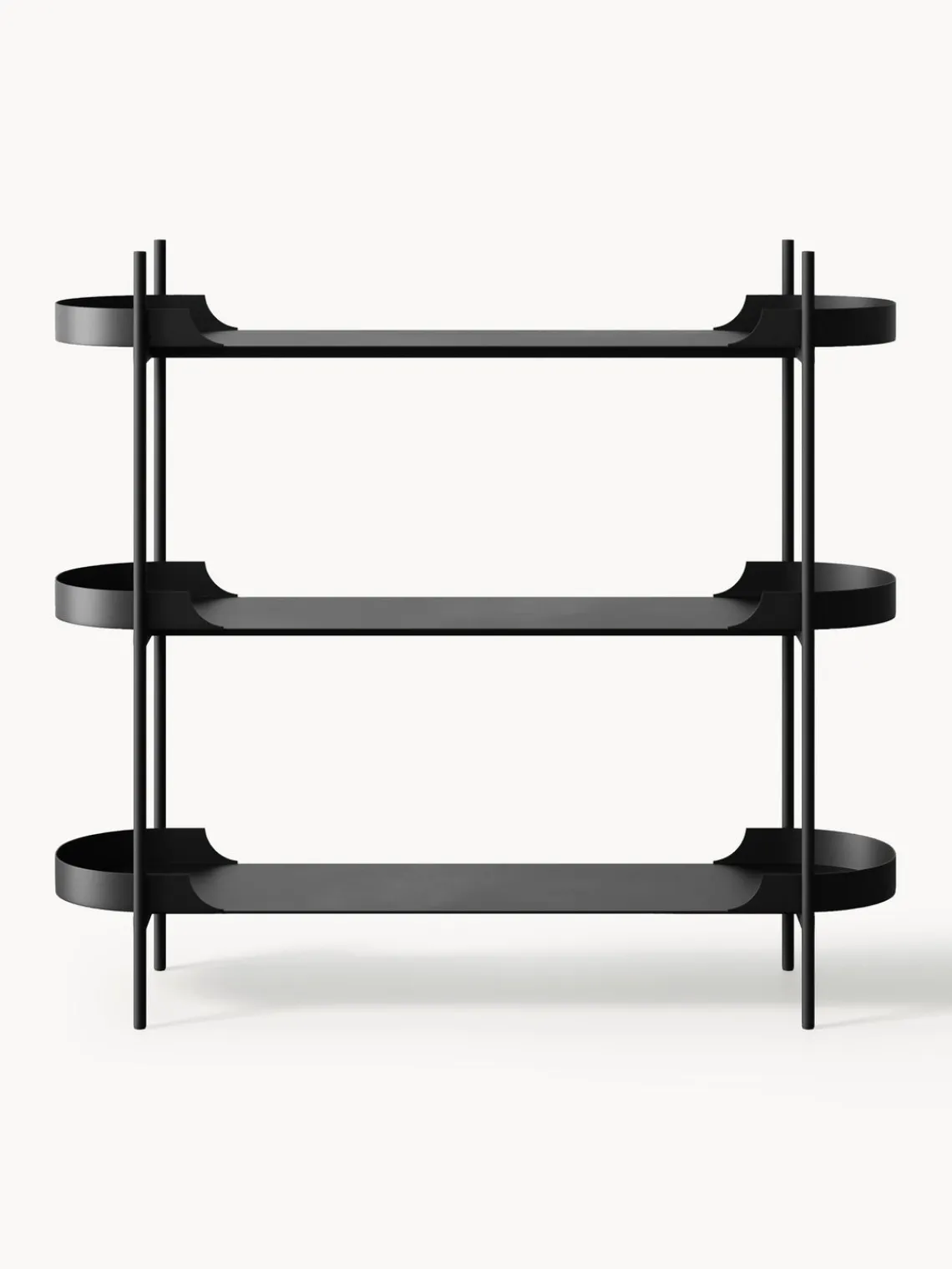 Librerías|Estanterías>Westwing Collection Estantería de metal Taru Negro mate